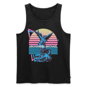 Erzengel Michael - Männer Premium Bio Tank Top - Schwarz - Vorne - AI Model Male 178 light (178cm)