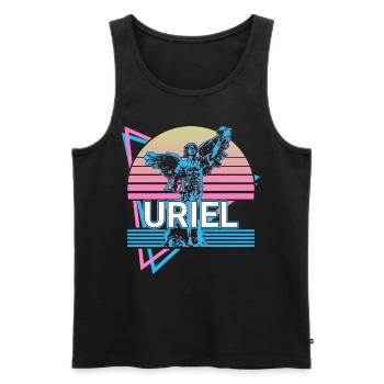 Uriel Archangel Retro - Men's Premium Organic Tank Top - black - Front - AI Model Male 178 light (178cm)
