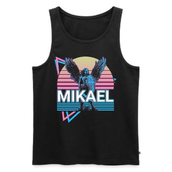 Mikael Archangel Retro - Men's Premium Organic Tank Top - black - Front - AI Model Male 178 light (178cm)