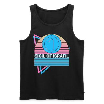 Siegel von Israfil Erzengel Siegel Retro - Männer Premium Bio Tank Top - Schwarz - Vorne - Michal (187cm)