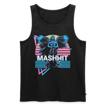 Mashḥit Ange destructeur rétro - Débardeur bio Premium Homme - noir - Devant - Michal (187cm)