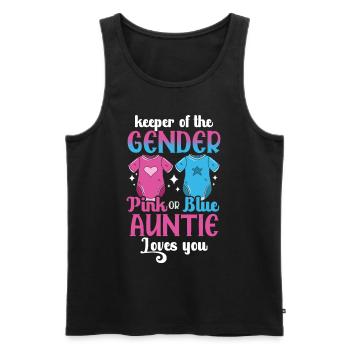 Gardienne du genre Pink Or Blue Auntie Loves You - Débardeur bio Premium Homme - noir - Devant - AI Model Male 178 light (178cm)