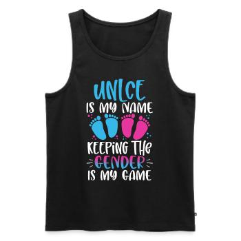 Uncle Is My Name Keeping The Gender Is My Game - Men's Premium Organic Tank Top - black - Front - Michal (187cm)