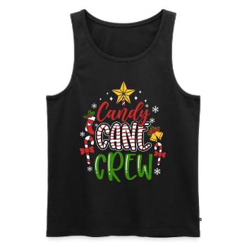 Candy Cane Crew - Männer Premium Bio Tank Top - Schwarz - Vorne - AI Model Male 178 light (178cm)