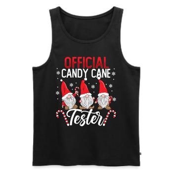 Official Candy Cane Tester - Männer Premium Bio Tank Top - Schwarz - Vorne - AI Model Male 178 light (178cm)