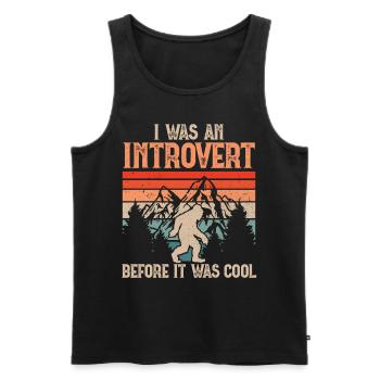 J’étais introverti avant que ce soit cool - Débardeur bio Premium Homme - noir - Devant - Michal (187cm)