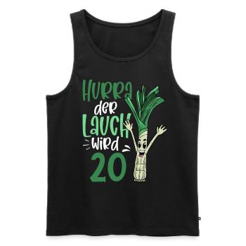 Hurra der Lauch wird 20 - Männer Premium Bio Tank Top - Schwarz - Vorne - Michal (187cm)