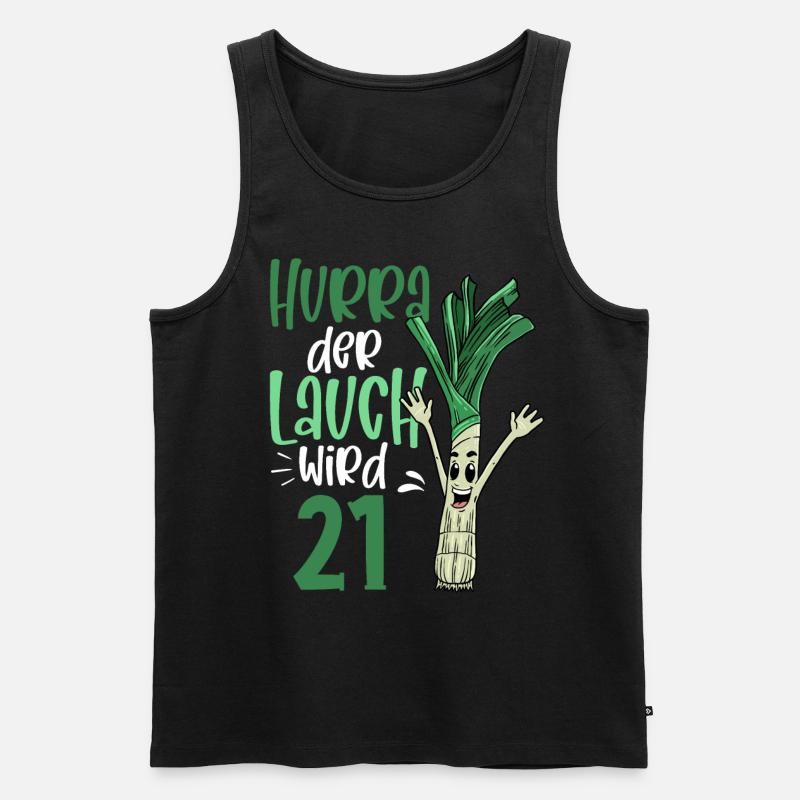 Hurra der Lauch wird 21 - Männer Premium Bio Tank Top - Schwarz