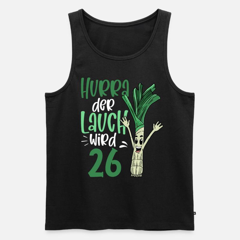 Hurra der Lauch wird 26 - Männer Premium Bio Tank Top - Schwarz