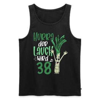 Hurra der Lauch wird 38 - Männer Premium Bio Tank Top - Schwarz - Vorne - Michal (187cm)