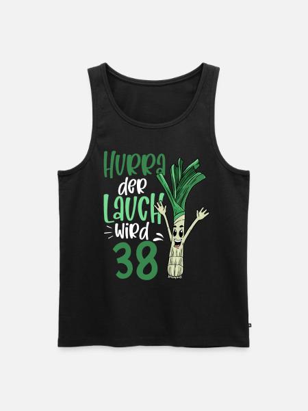 Hurra der Lauch wird 38 - Männer Premium Bio Tank Top - Schwarz
