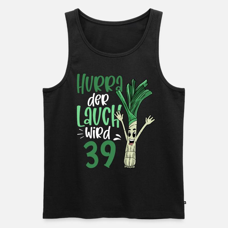 Hurra der Lauch wird 39 - Männer Premium Bio Tank Top - Schwarz