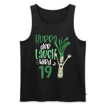 Hurra der Lauch wird 19 - Männer Premium Bio Tank Top - Schwarz - Vorne - Michal (187cm)
