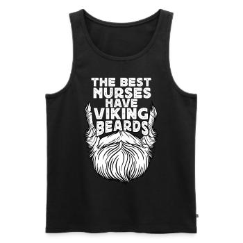 The Best Nurses Have Viking Beards - Männer Premium Bio Tank Top - Schwarz - Vorne - AI Model Male 178 light (178cm)