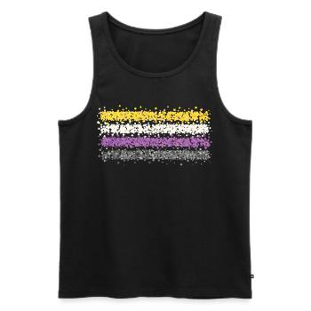 Asexuel Asexualité ACE Asexuel Drapeau LGBTQ - Débardeur bio Premium Homme - noir - Devant - Michal (187cm)