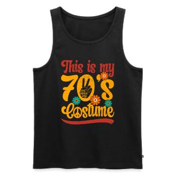 70s Seventies 1970s Party Outfit Costume - Débardeur bio Premium Homme - noir - Devant - AI Model Male 178 light (178cm)