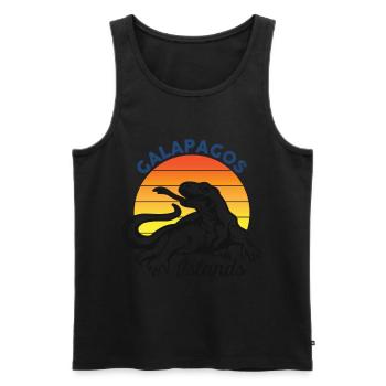 Lizard Galapagos Islands Ecuador Ozea National Park - Men's Premium Organic Tank Top - black - Front - Michal (187cm)