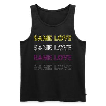 Asexuel Asexualité Asexual Flag Communauté - Débardeur bio Premium Homme - noir - Devant - AI Model Male 178 light (178cm)