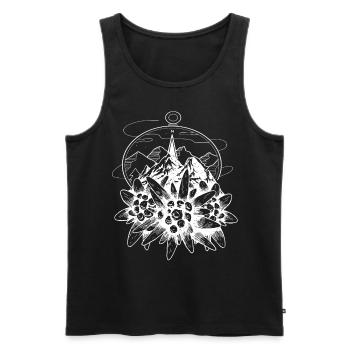 Alpes Compass Montagnes Randonnées Edelweiss Suisse - Débardeur bio Premium Homme - noir - Devant - Michal (187cm)