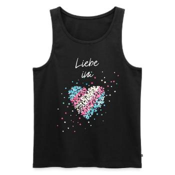 Love in the heart Transgender Transsexual Transsexual - Men's Premium Organic Tank Top - black - Front - AI Model Male 178 light (178cm)