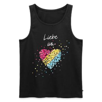 Love in the heart Pansexual community Pansexual - Men's Premium Organic Tank Top - black - Front - AI Model Male 178 light (178cm)
