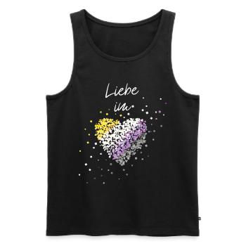L’amour dans le cœur Asexuel Asexualité ACE Asexuels - Débardeur bio Premium Homme - noir - Devant - AI Model Male 178 light (178cm)
