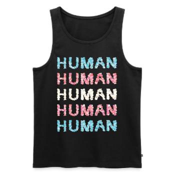 Transgender Transsexual Trans Transsexual Flag - Men's Premium Organic Tank Top - black - Front - AI Model Male 178 light (178cm)