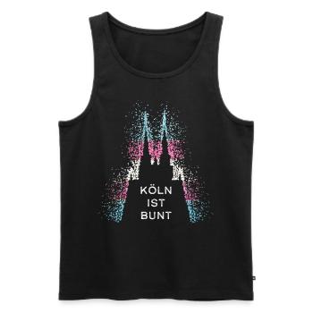 Transgender Transsexuell Köln Kölner Dom Kölle - Männer Premium Bio Tank Top - Schwarz - Vorne - Michal (187cm)