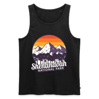 Shenandoah National Park Souvenir Virginia Mountain Wall - Men's Premium Organic Tank Top - black - Front - AI Model Male 178 light (178cm)