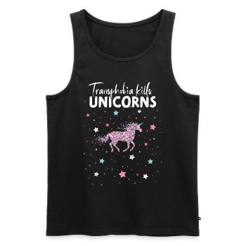 Unicorn Transgender Transsexual Transphobia - Men's Premium Organic Tank Top - black - Front - AI Model Male 178 light (178cm)