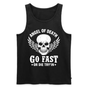 Skull Angel Death Nightmare Fear Skeleton Costume - Men's Premium Organic Tank Top - black - Front - Michal (187cm)