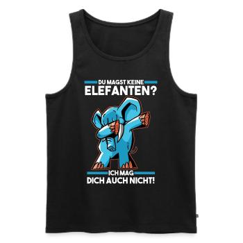 Dickhäuter Rüsseltier Dabbing Elefant - Männer Premium Bio Tank Top - Schwarz - Vorne - Michal (187cm)