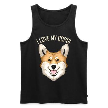 Dog Lover - I Love My Corgi - Men's Premium Organic Tank Top - black - Front - Michal (187cm)