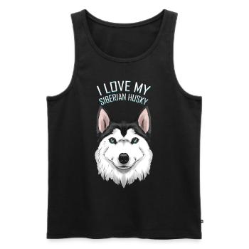 Dog Lover - I Love My Siberian Husky - Men's Premium Organic Tank Top - black - Front - Michal (187cm)