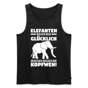 Dickhäuter Rüsseltier Elefant - Männer Premium Bio Tank Top - Schwarz - Vorne - AI Model Male 178 light (178cm)