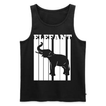 Dickhäuter Rüsseltier Elefant - Männer Premium Bio Tank Top - Schwarz - Vorne - Michal (187cm)