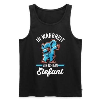 Dabbing Dickhäuter Rüsseltier Elefant - Männer Premium Bio Tank Top - Schwarz - Vorne - Michal (187cm)