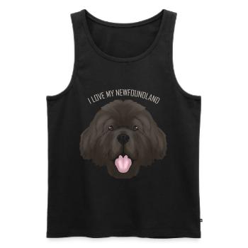 Dog Lover - I Love My Newfoundland - Männer Premium Bio Tank Top - Schwarz - Vorne - Michal (187cm)