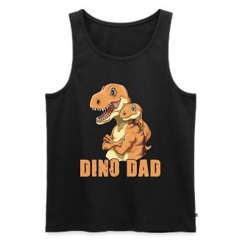 Dino Dad Vater und Baby Papa Vatertag - Männer Premium Bio Tank Top - Schwarz - Vorne - Michal (187cm)
