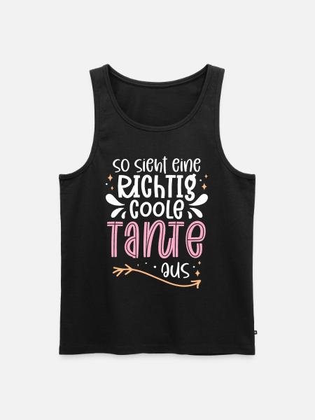 So Sieht Eine Richtig Coole Tante Aus - Männer Premium Bio Tank Top - Schwarz