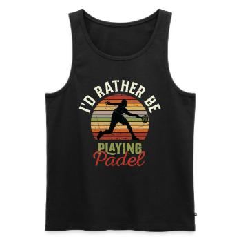 I D Rather Be Playing Padel - Men's Premium Organic Tank Top - black - Front - AI Model Male 178 light (178cm)