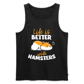 Life Is Better With Hamsters - Men's Premium Organic Tank Top - black - Front - Michal (187cm)