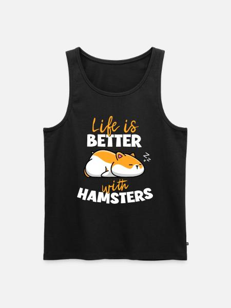 Life Is Better With Hamsters - Männer Premium Bio Tank Top - Schwarz