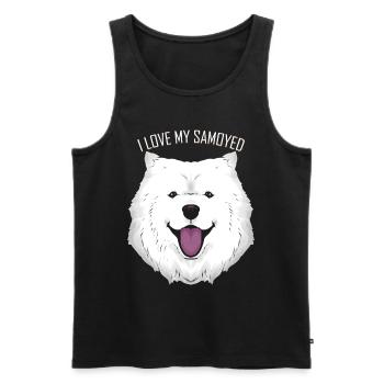 Dog Lover - I Love My Samoyed - Männer Premium Bio Tank Top - Schwarz - Vorne - AI Model Male 178 light (178cm)