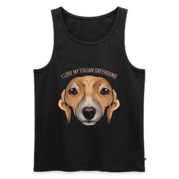 Dog Lover - I Love My Italian Greyhound - Männer Premium Bio Tank Top - Schwarz - Vorne - AI Model Male 178 light (178cm)