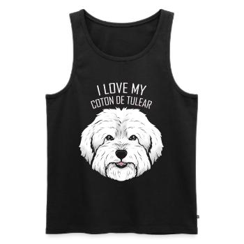 Dog Lover - J’aime mon Coton de Tuléar - Débardeur bio Premium Homme - noir - Devant - Michal (187cm)