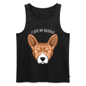 Dog Lover - I Love My Basenji - Männer Premium Bio Tank Top - Schwarz - Vorne - Michal (187cm)