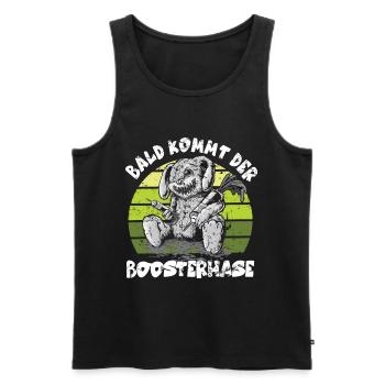 Soon the Bosster is coming - Men's Premium Organic Tank Top - black - Front - AI Model Male 178 light (178cm)