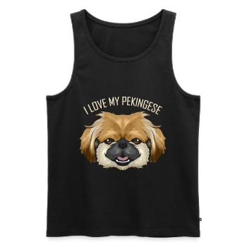 Dog Lover - I Love My Pekingese - Men's Premium Organic Tank Top - black - Front - Michal (187cm)
