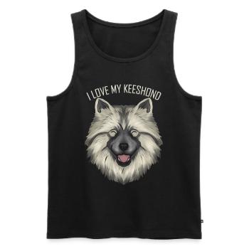 Dog Lover - J’aime mon Keeshond - Débardeur bio Premium Homme - noir - Devant - Michal (187cm)